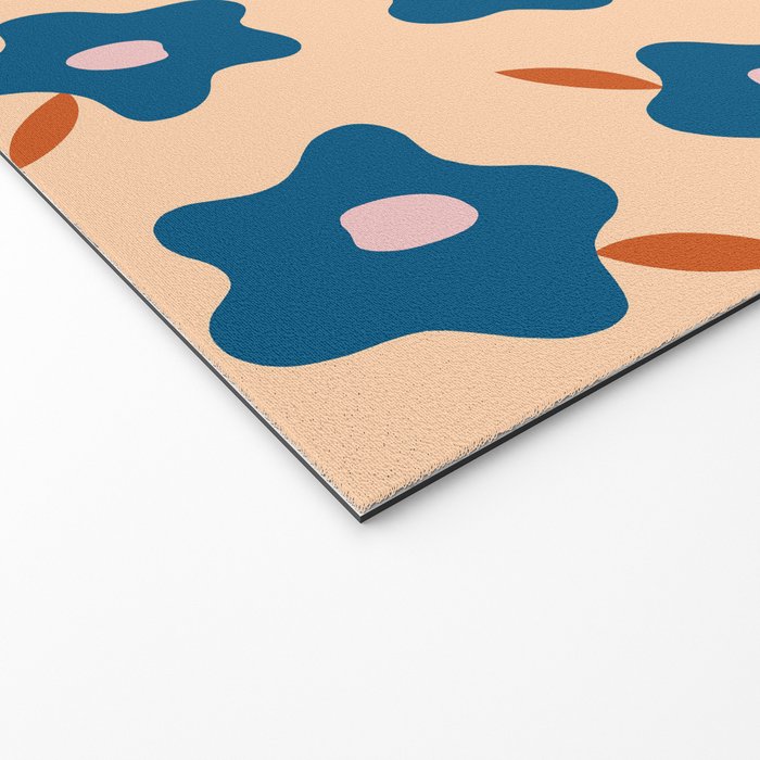 Wonky Blue Spring Flowers Welcome Mat Gallery Image 2