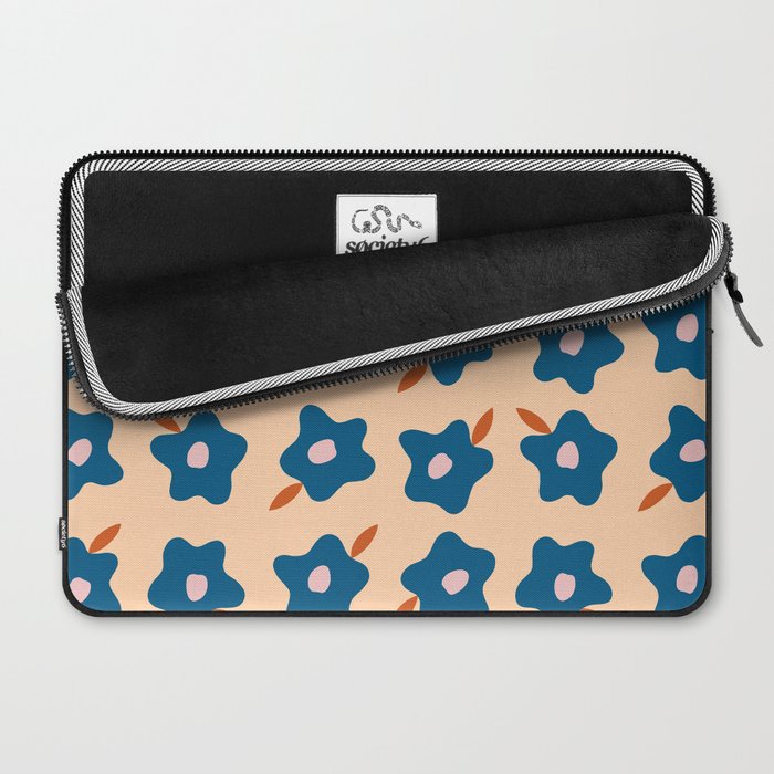 Wonky Blue Spring Flowers Laptop Sleeve Gallery Image 2