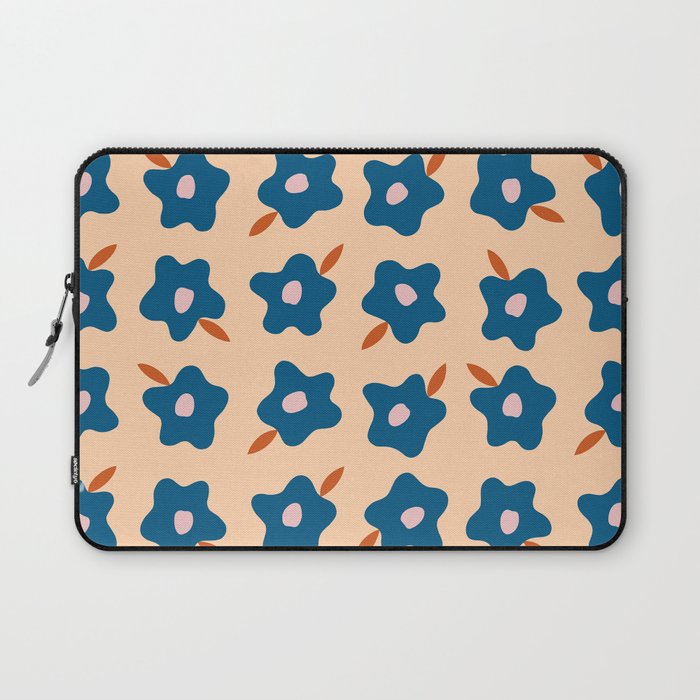 Wonky Blue Spring Flowers Laptop Sleeve Gallery Image 1