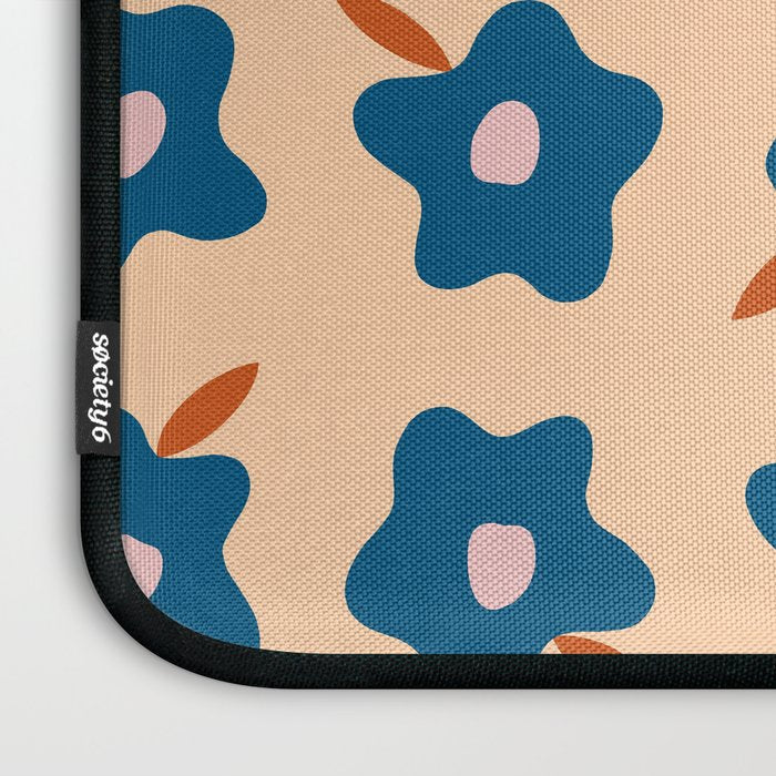 Wonky Blue Spring Flowers Laptop Sleeve Gallery Image 3