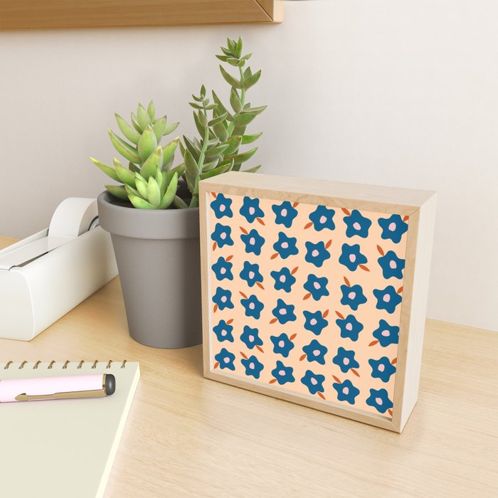 Wonky Blue Spring Flowers Mini Art Print Gallery Image 2