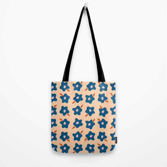 Wonky Blue Spring Flowers Tote Bag Gallery Image 2