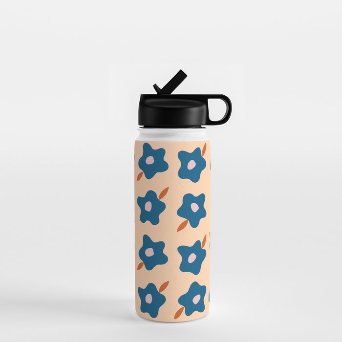 Wonky Blue Spring Flowers Water Bottle Gallery Image 1