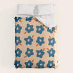 Wonky Blue Spring Flowers Duvet Cover Gallery Image 6