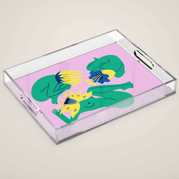Bloom in Pink Acrylic Tray Gallery Image 1