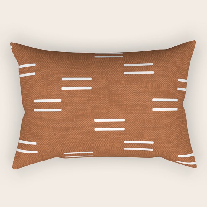double dash - burnt orange Rectangular Pillow Gallery Image 1