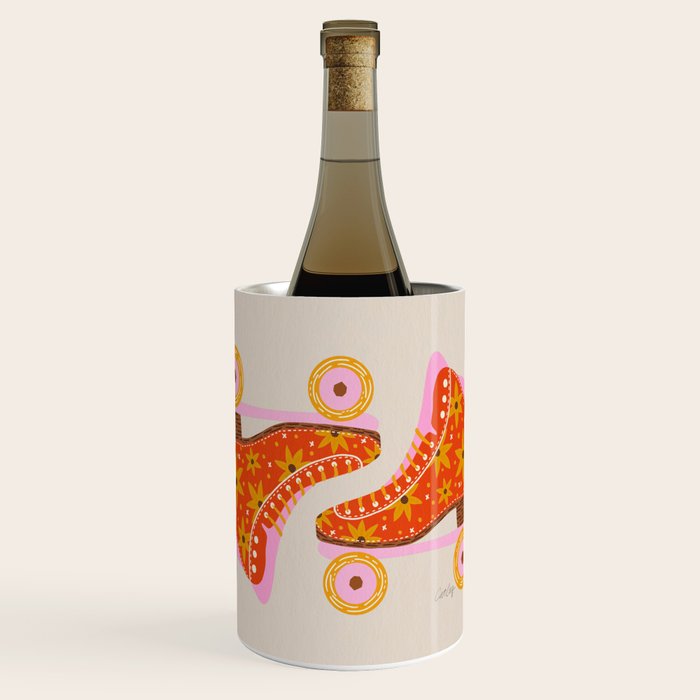 Retro Roller Skates - Coral Wine Chiller Gallery Image 1