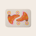 Retro Roller Skates - Coral Bath Mat Gallery Image 1