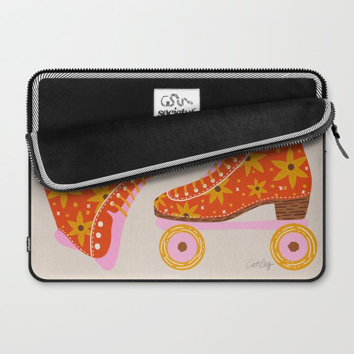 Retro Roller Skates - Coral Laptop Sleeve Gallery Image 2