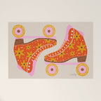 Retro Roller Skates - Coral Welcome Mat Gallery Image 1