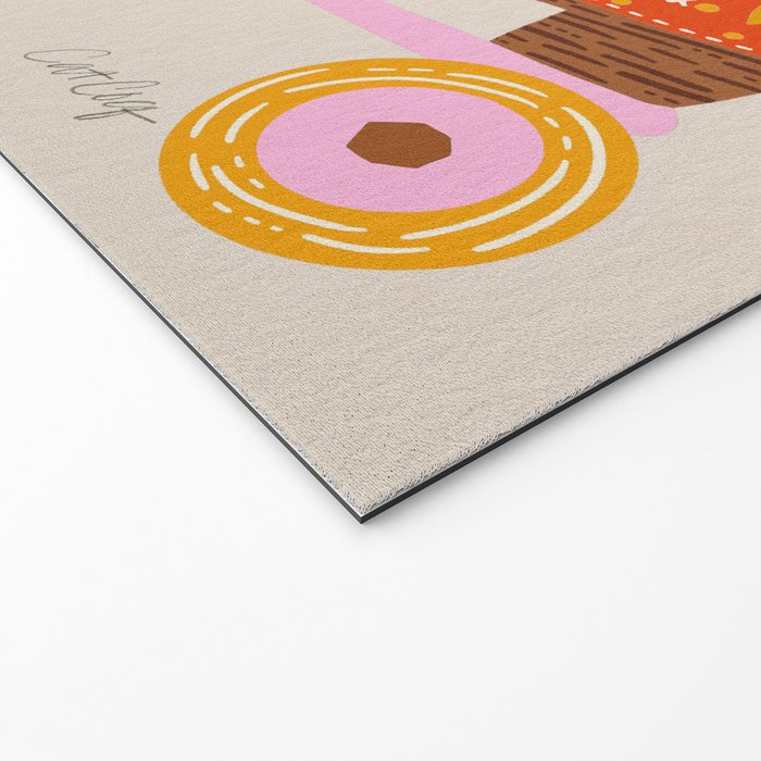 Retro Roller Skates - Coral Welcome Mat Gallery Image 2