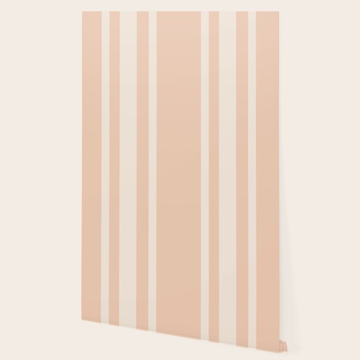 Mediterranean Ticking Stripe Dusty Peach Sand Wallpaper Gallery Image 2