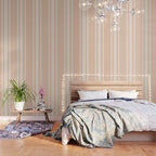 Mediterranean Ticking Stripe Dusty Peach Sand Wallpaper Gallery Image 3