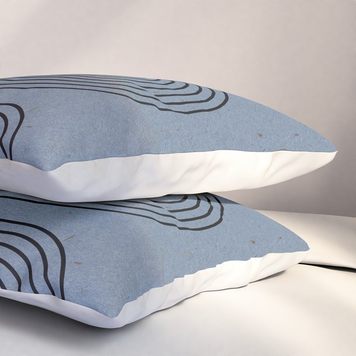 Blue Mid Century Modern Balance Pillow Sham Gallery Image 3