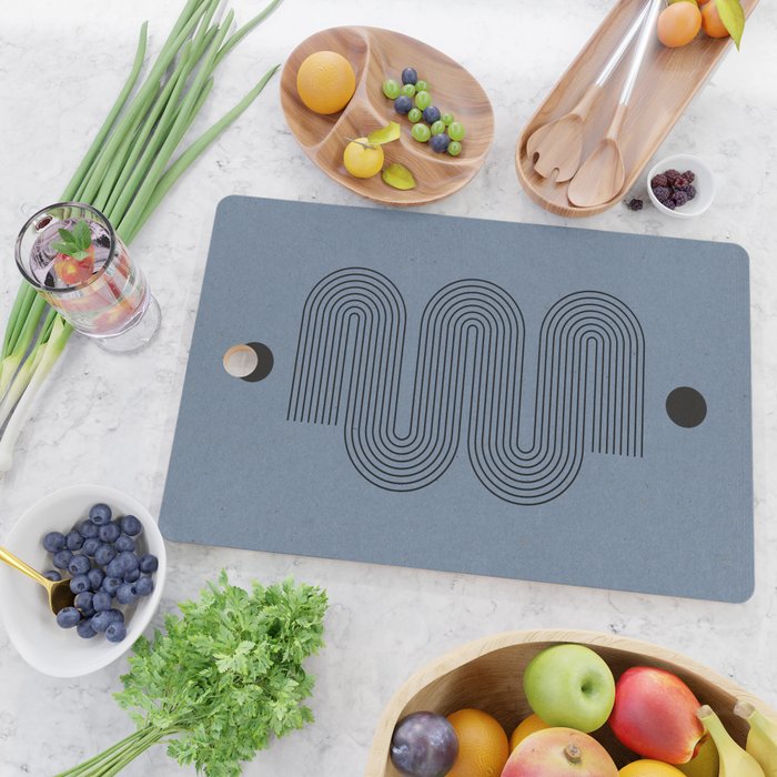 Blue Mid Century Modern Balance Cutting Board Gallery Image 2