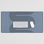 Blue Mid Century Modern Balance Desk Mat Gallery Image 1