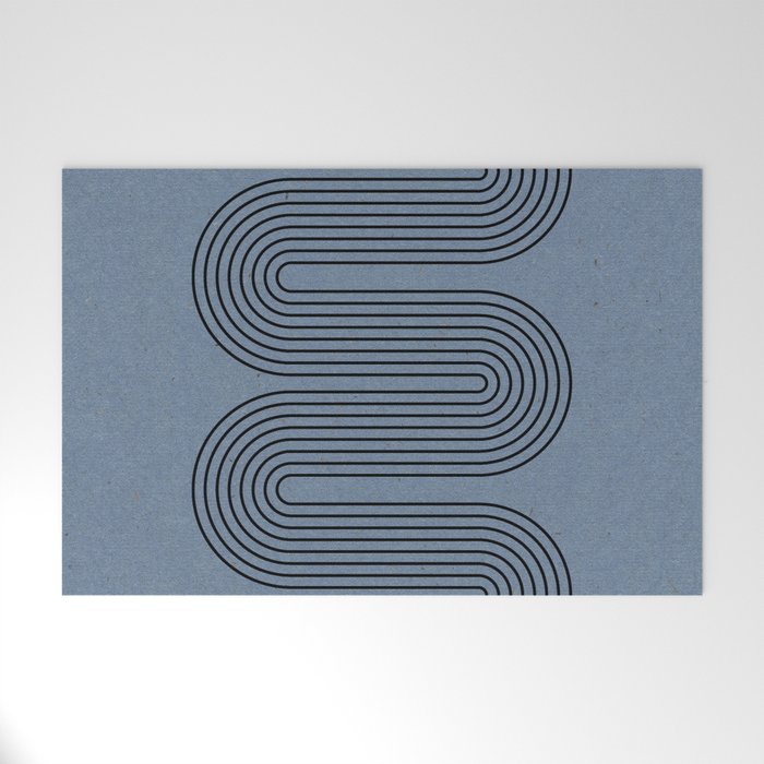Blue Mid Century Modern Balance Welcome Mat Gallery Image 1