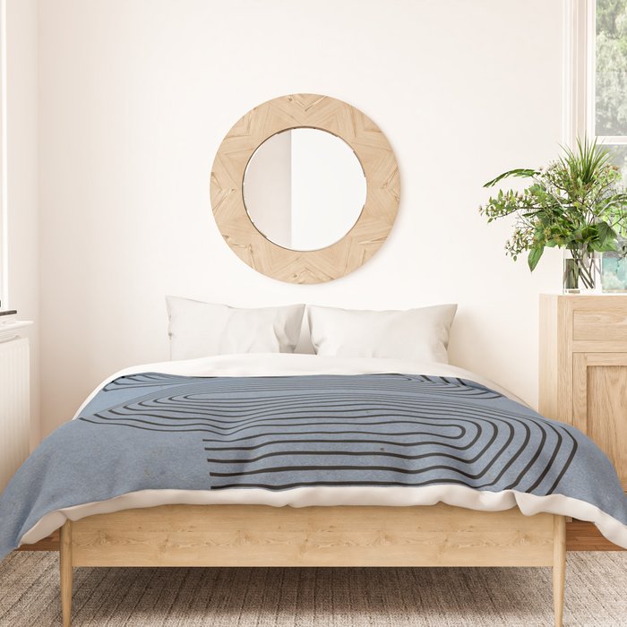 Blue Mid Century Modern Balance Duvet Cover Gallery Image 3