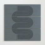 Blue Mid Century Modern Balance Wood Wall Art Gallery Image 1