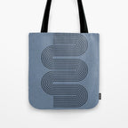 Blue Mid Century Modern Balance Tote Bag Gallery Image 1