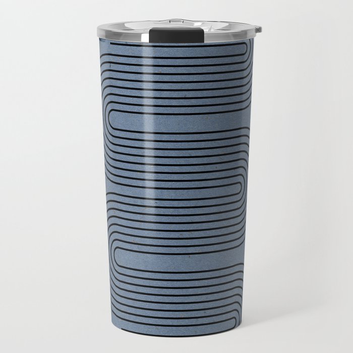 Blue Mid Century Modern Balance Travel Mug Gallery Image 1