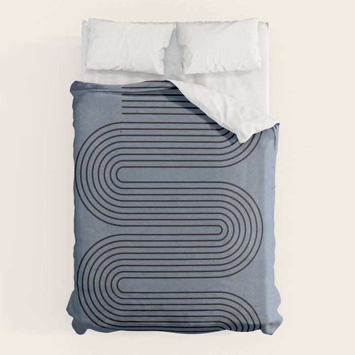 Blue Mid Century Modern Balance Duvet Cover Gallery Image 1