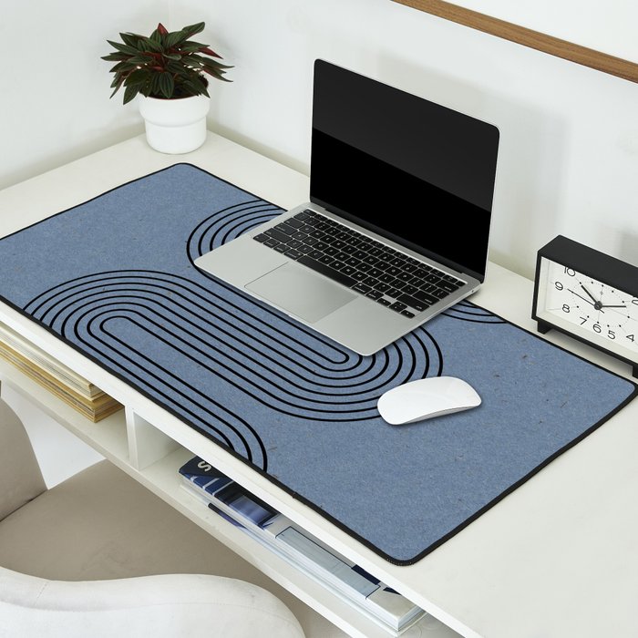 Blue Mid Century Modern Balance Desk Mat Gallery Image 2