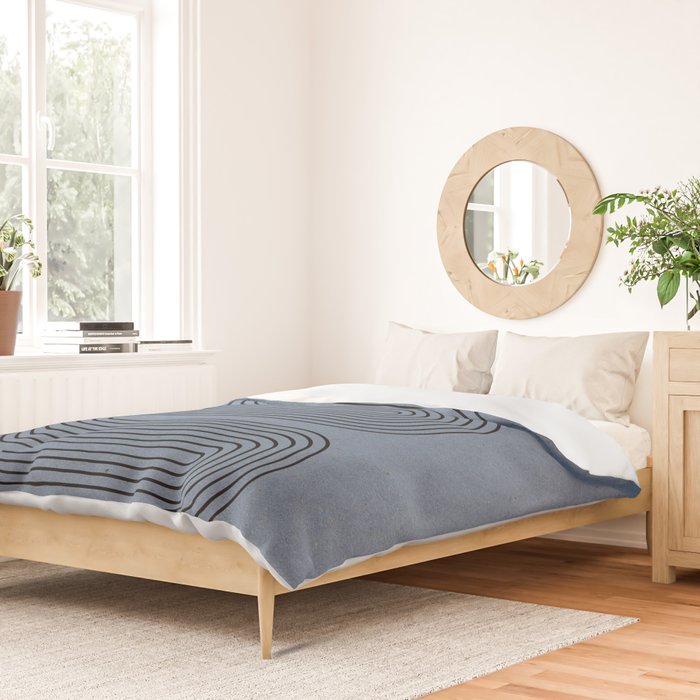 Blue Mid Century Modern Balance Duvet Cover Gallery Image 2