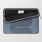 Blue Mid Century Modern Balance Laptop Sleeve Gallery Image 2
