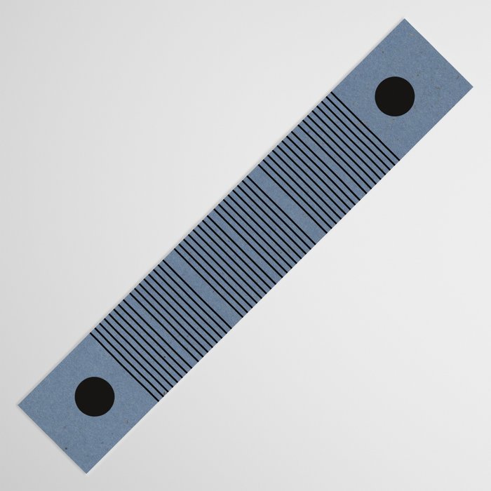 Blue Mid Century Modern Balance Table Runner Gallery Image 3