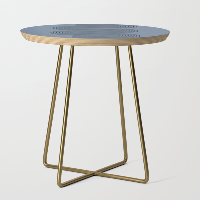 Blue Mid Century Modern Balance Side Table Gallery Image 1