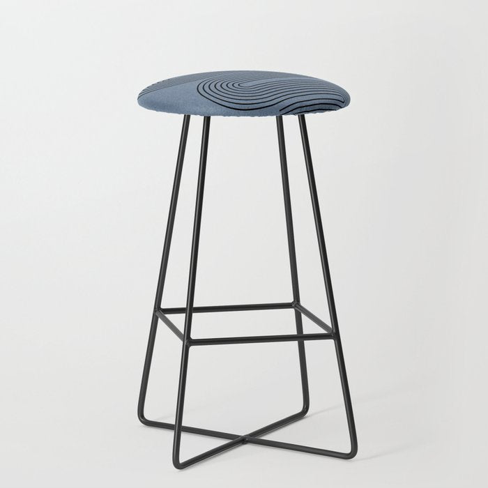 Blue Mid Century Modern Balance Stool Gallery Image 1
