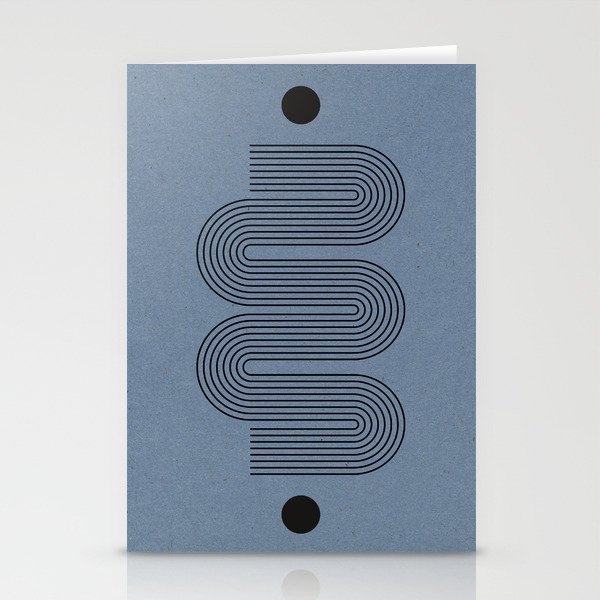 Blue Mid Century Modern Balance Stationery Card Gallery Image 2