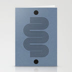 Blue Mid Century Modern Balance Stationery Card Gallery Image 2