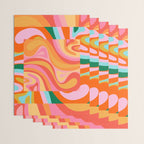 Super Trippy Retro Psychedelic Regress Multi Color Abstract Pattern Pink Orange Wrapping Paper Gallery Image 3