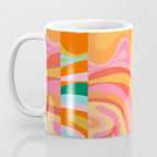 Super Trippy Retro Psychedelic Regress Multi Color Abstract Pattern Pink Orange Coffee Mug Gallery Image 3