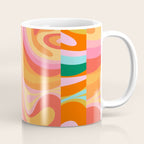 Super Trippy Retro Psychedelic Regress Multi Color Abstract Pattern Pink Orange Coffee Mug Gallery Image 1