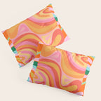 Super Trippy Retro Psychedelic Regress Multi Color Abstract Pattern Pink Orange Pillow Sham Gallery Image 3