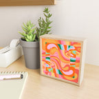 Super Trippy Retro Psychedelic Regress Multi Color Abstract Pattern Pink Orange Mini Art Print Gallery Image 2