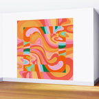 Super Trippy Retro Psychedelic Regress Multi Color Abstract Pattern Pink Orange Wall Mural Gallery Image 2