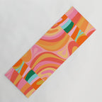 Super Trippy Retro Psychedelic Regress Multi Color Abstract Pattern Pink Orange Yoga Mat Gallery Image 1