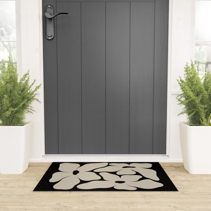 Vanilla Flower black Welcome Mat Gallery Image 3