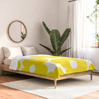 Retro Neon Yellow Daisies #1 #decor #art #society6 Comforter Gallery Image 2