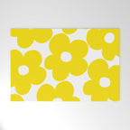 Retro Neon Yellow Daisies #1 #decor #art #society6 Welcome Mat Gallery Image 1