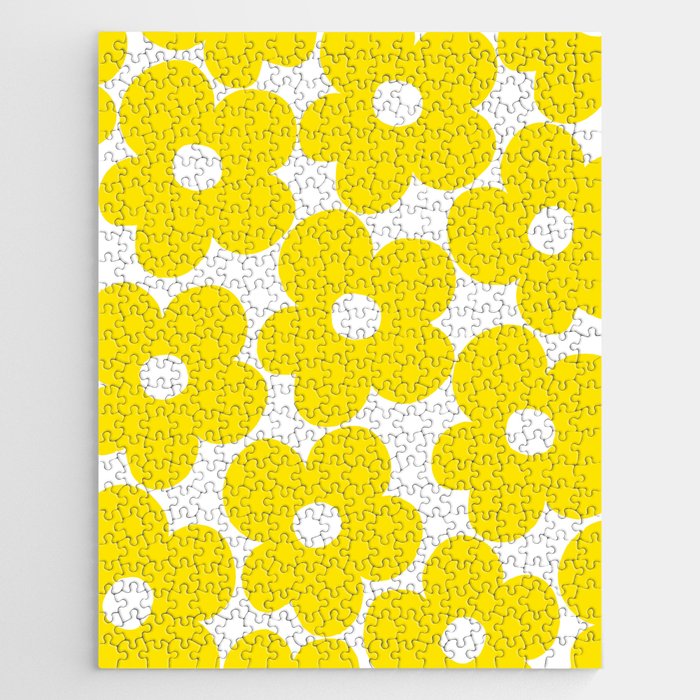 Retro Neon Yellow Daisies #1 #decor #art #society6 Jigsaw Puzzle Gallery Image 1