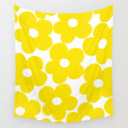 Retro Neon Yellow Daisies #1 #decor #art #society6 Wall Tapestry Gallery Image 4