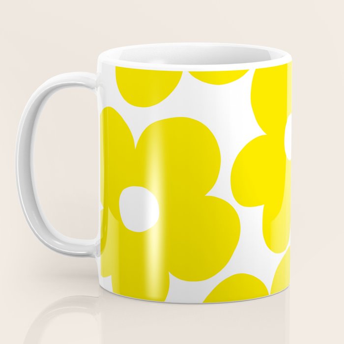Retro Neon Yellow Daisies #1 #decor #art #society6 Coffee Mug Gallery Image 3