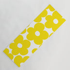 Retro Neon Yellow Daisies #1 #decor #art #society6 Yoga Mat Gallery Image 1