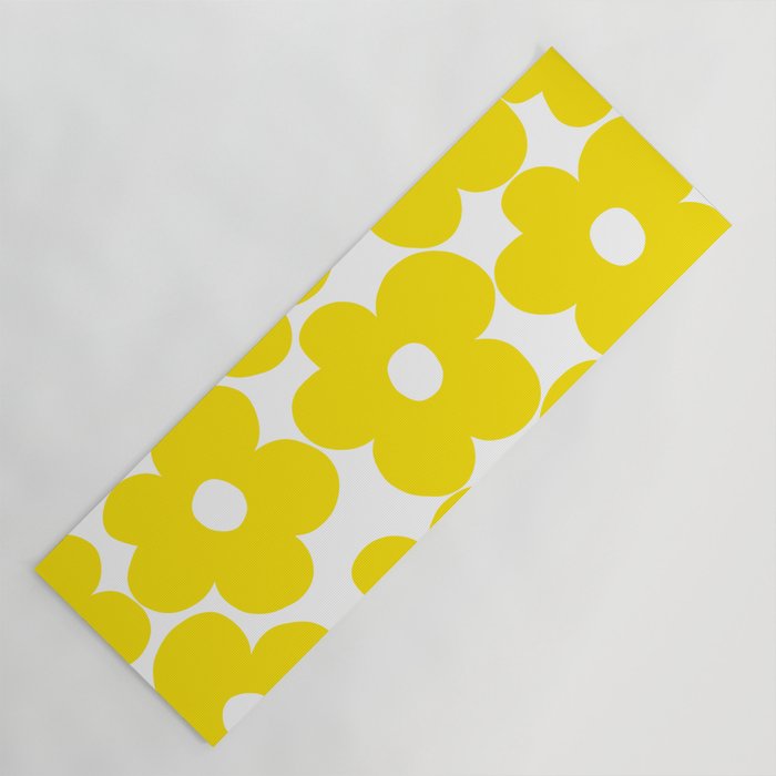 Retro Neon Yellow Daisies #1 #decor #art #society6 Yoga Mat Gallery Image 1