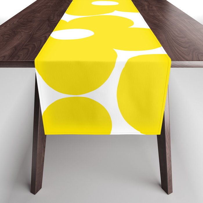 Retro Neon Yellow Daisies #1 #decor #art #society6 Table Runner Gallery Image 1